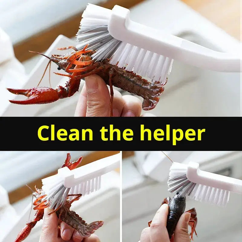 Japanese Style Sink Brush With Long Elbow Handle And Tail Hole For Wall Hanging Crevice Cleaning Accessories