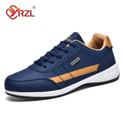 YRZL Mens Spring Autumn Waterproof Walking Sneakers Leather Shoes Non Slip Sports Footwear For Men Casual Tennis