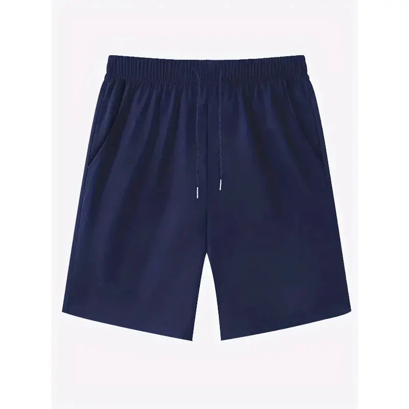 American Retro men's navy 100% cotton shorts with drawstring waistband by Simples Market