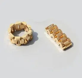 Gold Stainless Steel Ring With Round Bead And Clear Crystal Zircon Waterproof Everyday Fine Jewelry