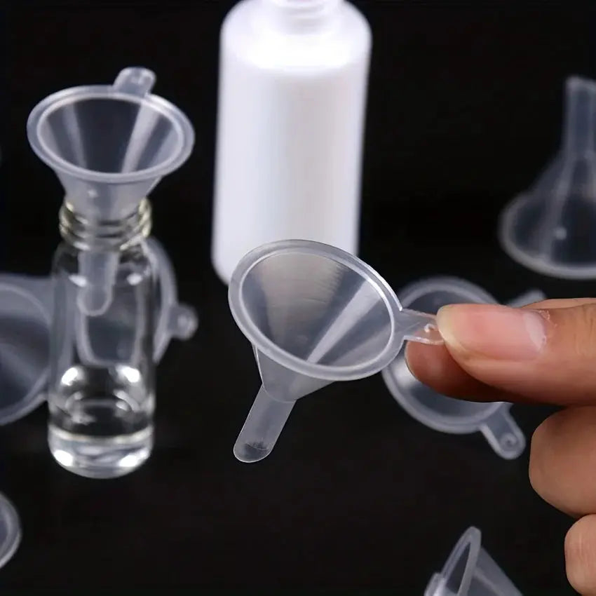 Ten Precision Mini Funnels Set For Lab Bottles Essential Oils Perfumes Flavours And Powders Mess Free Dispensing