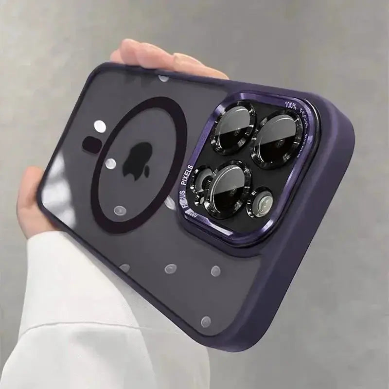 LuxGuard Magnetic Metal Lens Bumper Case For iPhone 11 To 16 Pro Max And 16 Plus Wireless Charging Ready Clear Cover
