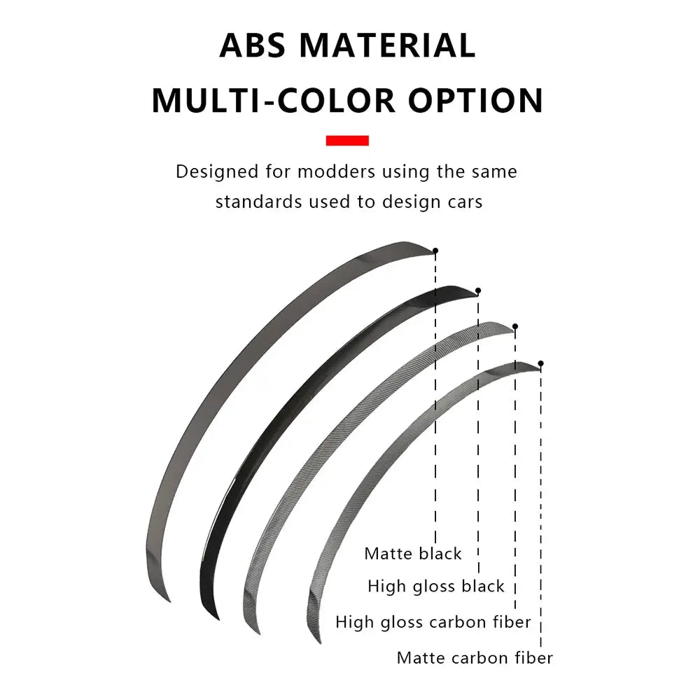 Tesla Model Y ABS carbon fiber spoiler with 4 color options