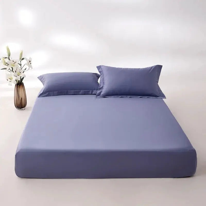 Simples Market 100% Egyptian Cotton fitted sheet in blue-gray with elastic edges for 140/160/200 cm beds