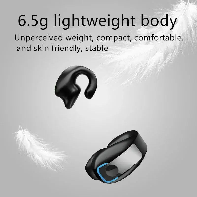 NovaSound Bone Conduction Earclip Headphones Bluetooth Wireless Open Ear Design With Noise Cancelling Mic For Sports