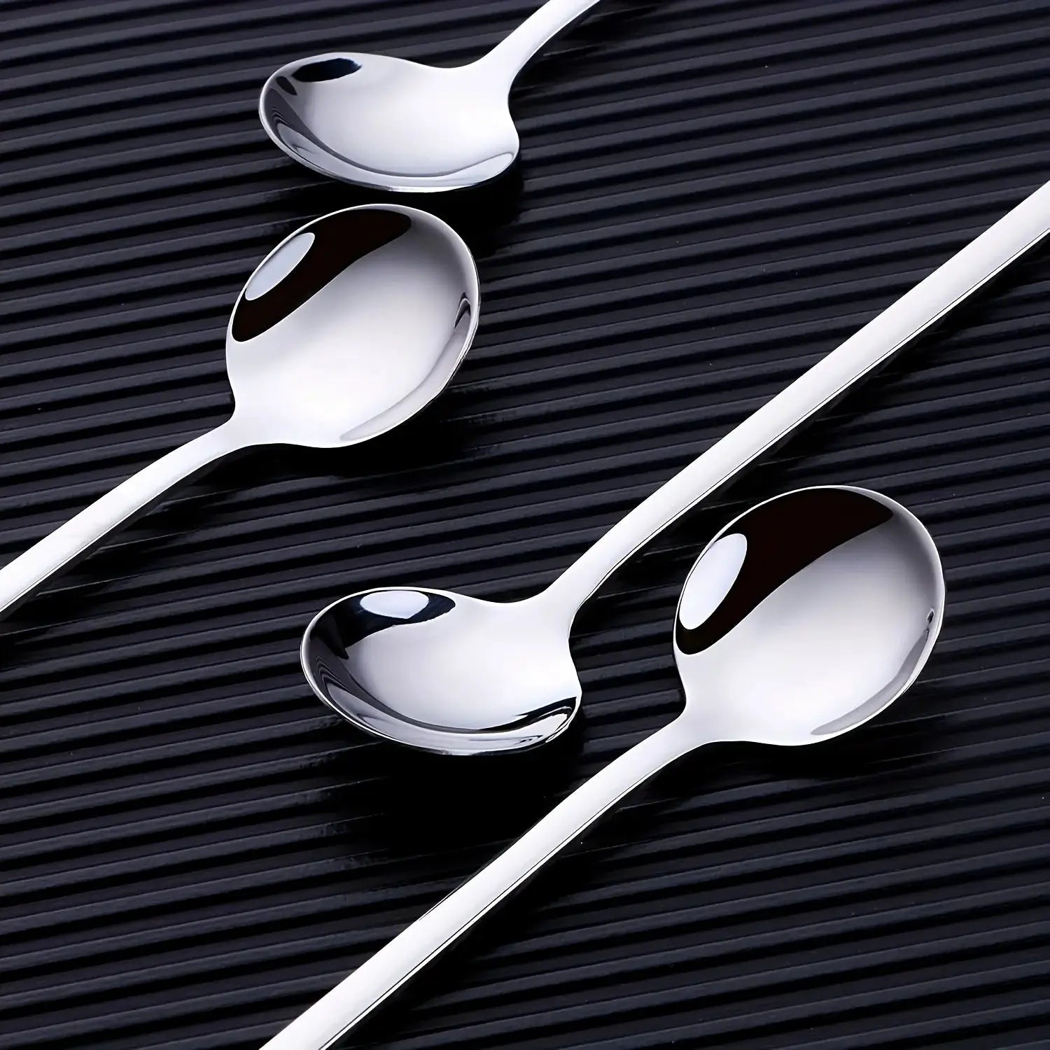 10 Piece Stainless Steel Spoon Set For Coffee Dessert Teaspoons And Seasoning Spoons Ideal For Home Cafe Party Kitchen