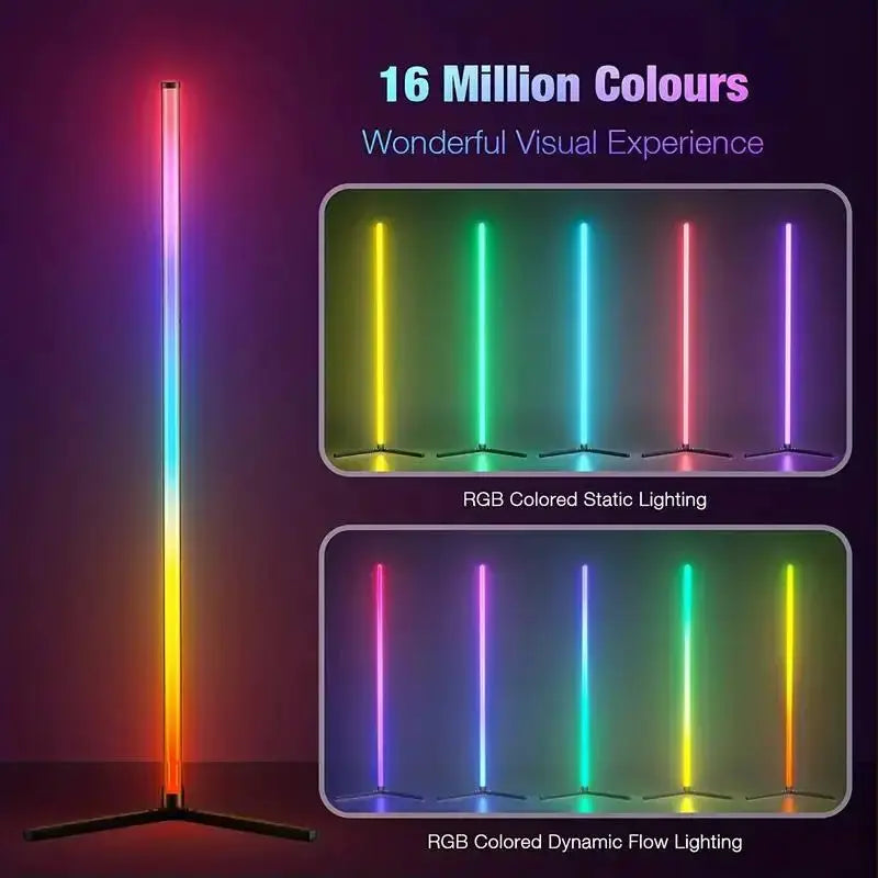 Simples Market 1PC corner floor lamp, tall vertical RGB LED lighting with remote and app control