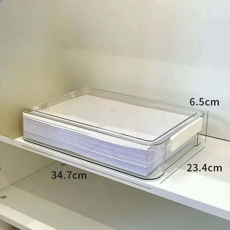 Acrylic Transparent Desktop Paper Storage Box For A4 Files And Exam Papers Dustproof Document Organizer