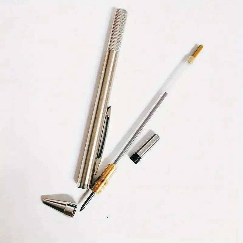 Simples Market all-metal mechanical pencil set with retractable design and 0.3–2.0 mm lead refills