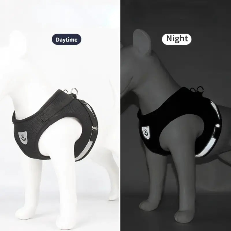 Mesh Breathable Adjustable Dog Harness And Leash Set No Pull Reflective Vest Harness For Comfort And Control