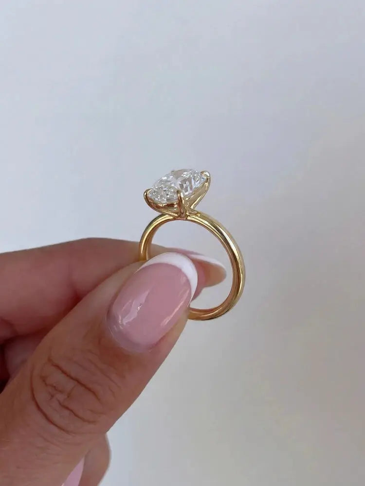 925 Sterling Silver Oval Zircon Ring For Women Engagement Wedding Fine Jewelry High Quality