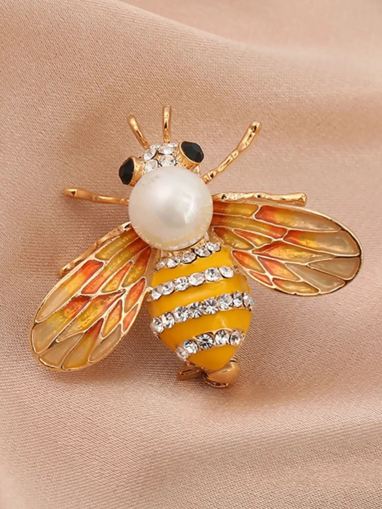 Personalized Imitation Pearl Bee Brooch Pin For Women Jewelry Ideal For Outdoor Dating Party Festival Gifts