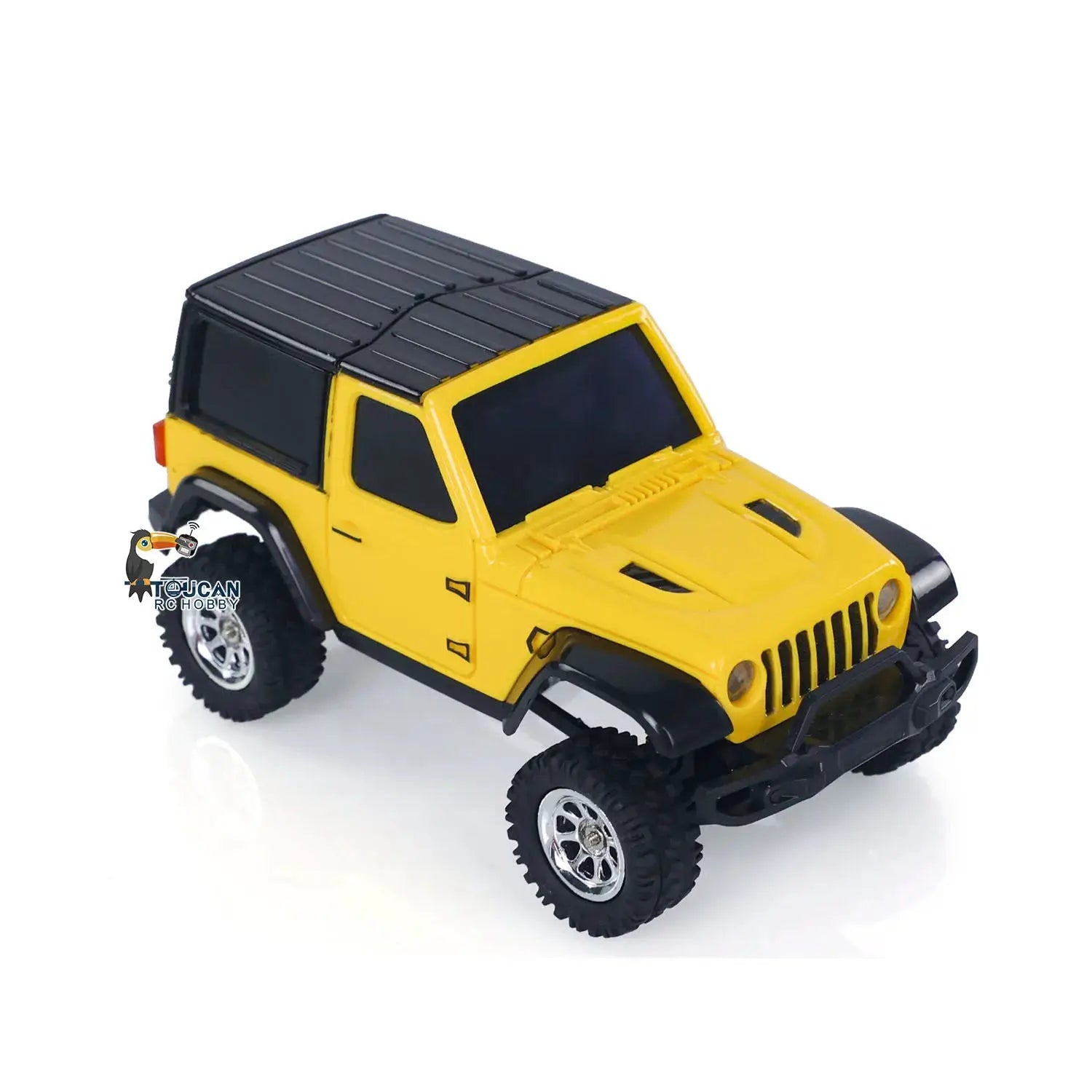 Mini RC rock crawler 1/36, yellow with black roof, 4WD, Toucan RC Hobby