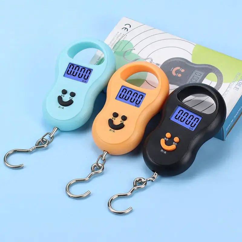 Black Electronic Hanging Scale 50Kg LCD Backlit Digital Scale For Fishing Luggage And Weights With 10g Accuracy