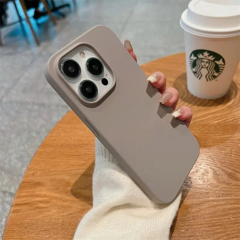 Genuine Liquid Silicone Rugged Case for iPhone 11 to 16 Pro Max Plus Shockproof Soft Back Titanium Gray