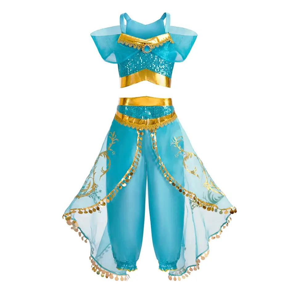 Girls Elsa Anna Rapunzel Jasmine Princess Dress Costume For Carnival Party Cosplay Halloween Christmas