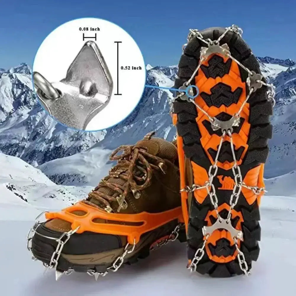 Winter Outdoor Hiking Snow Spikes Crampons Ice Grippers Cleats Boots Covers for Shoes Anti Slip