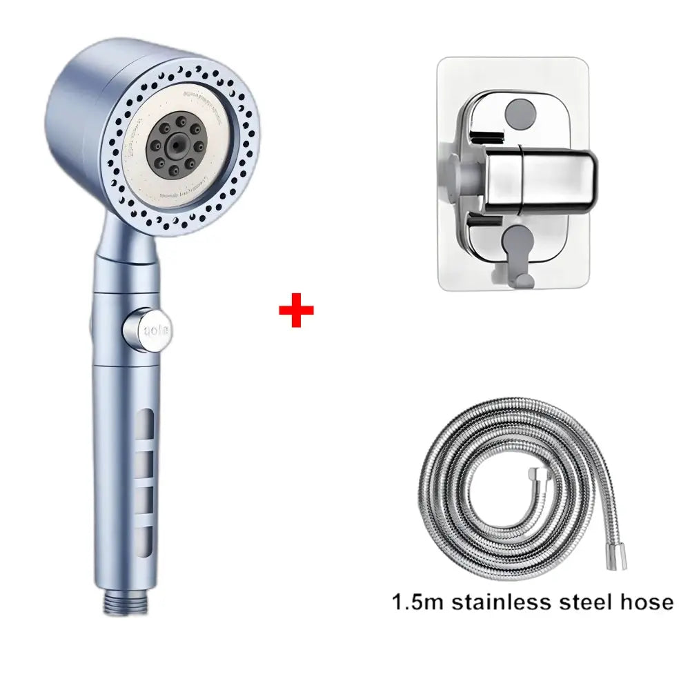 Simples Market 5-mode handheld shower head set with stainless steel hose and wall mount (3-piece)