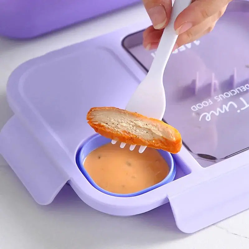 Bento Lunch Box For Kids Girls Cartoon Kawaii Cute Heated 3 Grid Food Storage Lunchbox Sandwich Snack