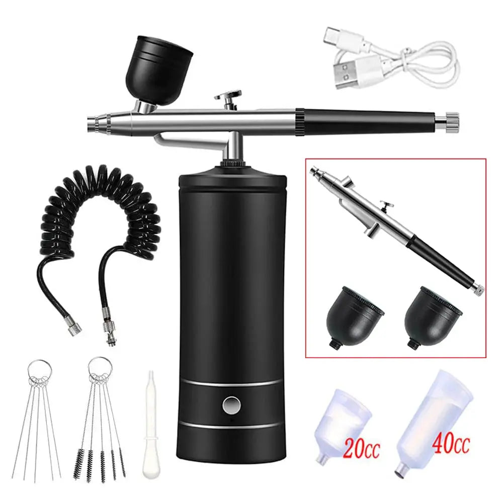 Portable Airbrush Kit With High Performance Compressor For Nail Art Cake Decorating Craft