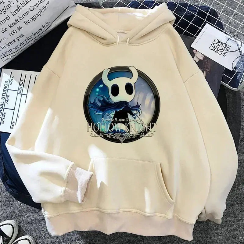 Hollow Knight Hoodie Grunge Y2K Aesthetic Cartoon Graphic Pullover For Autumn And Winter Wear