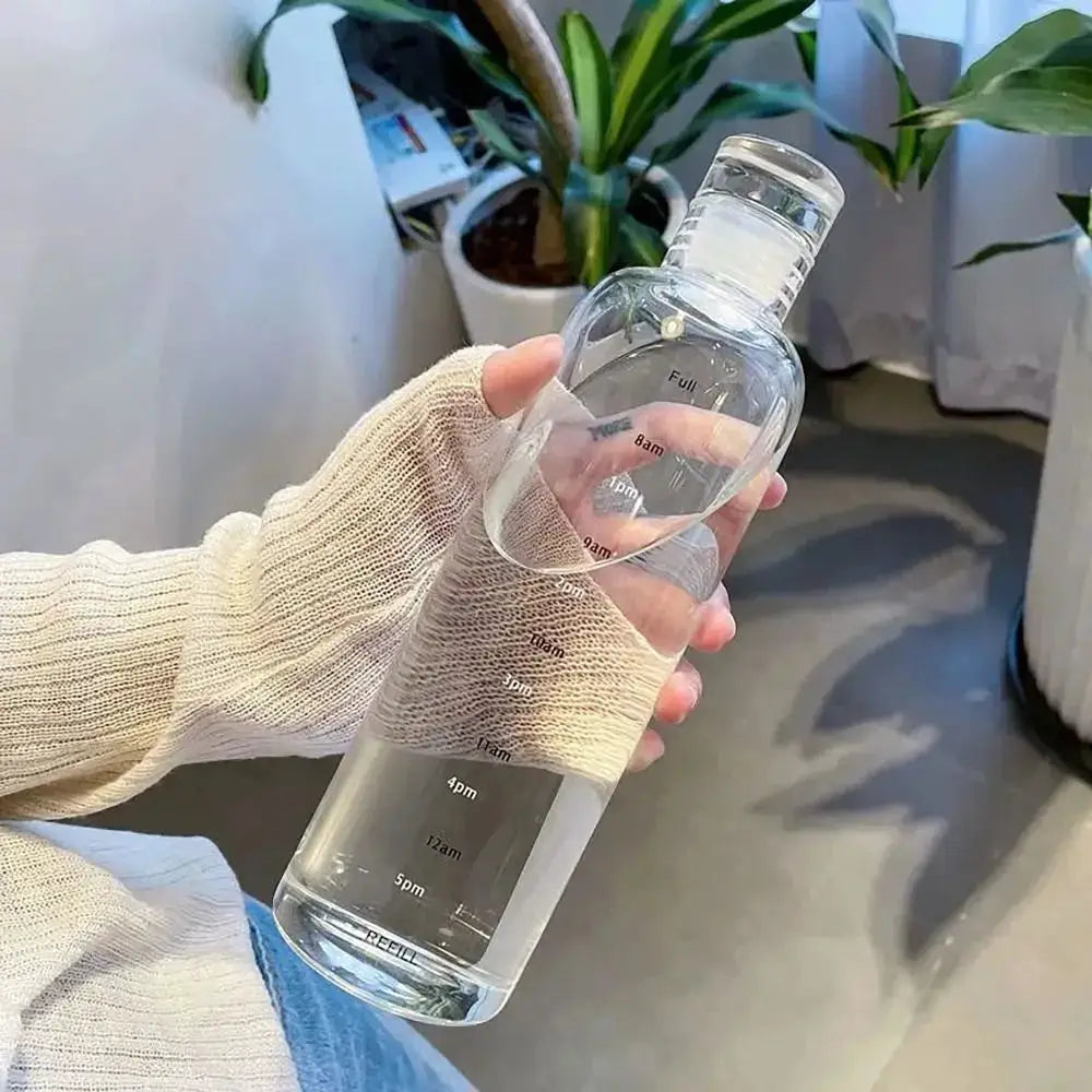 INS Style 500ml Transparent Water Bottle Leakproof Drinking Cup For Tea Coffee And Students