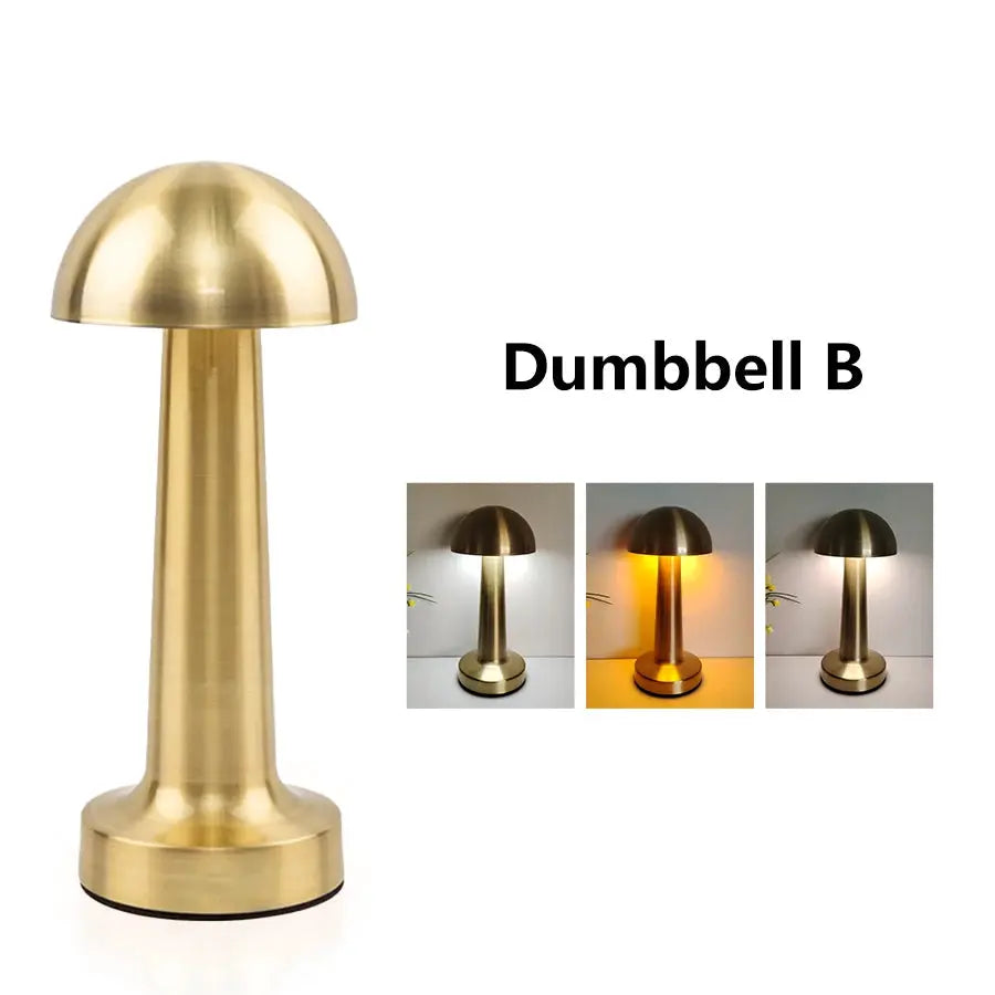 Simples Market gold metal LED table lamp with touch control, rechargeable night light