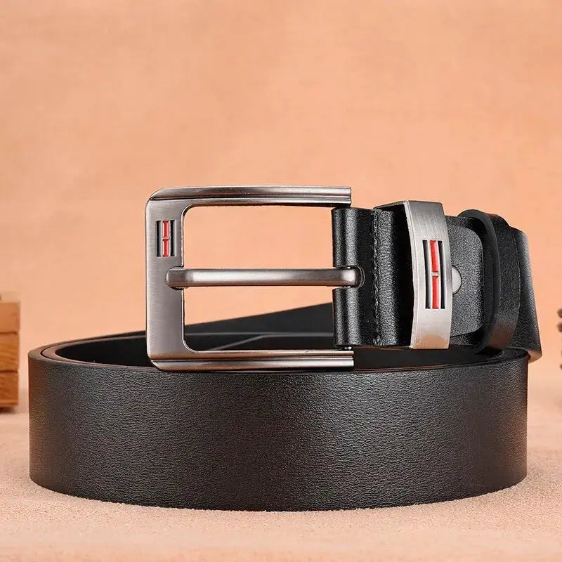 Legacy Leather Mens Buckle Belt Genuine Cowhide Leather Durable Buckle For Business And Casual Wear