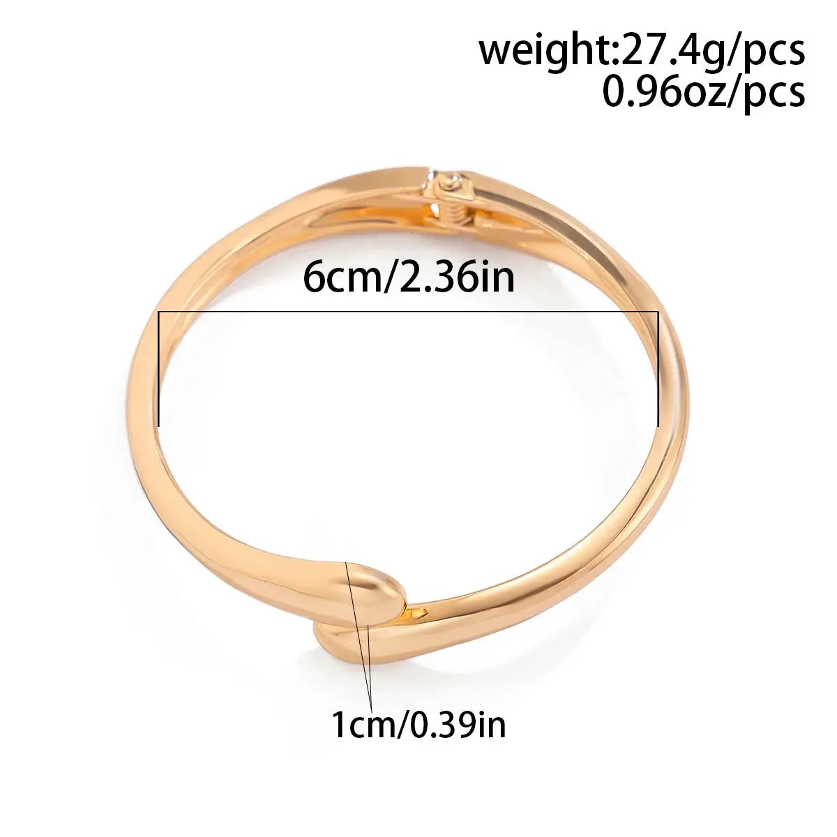 Water Drop Wide Metal Bangle For Women Gold Color Geometric Twisted Steampunk Jewelry Gift
