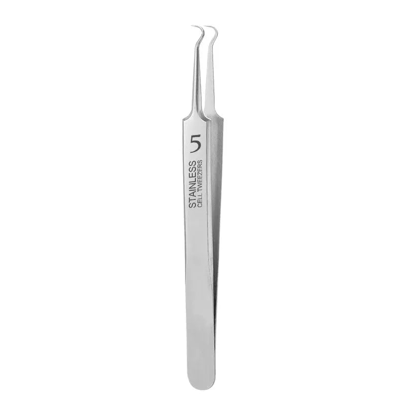 Tweezers Simples Market stainless steel No. 5 curved-tip blackhead tool