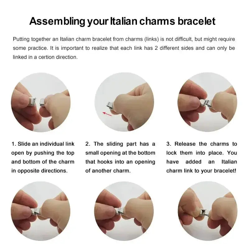 Yupsk Trendy Square Italy Stainless Steel Bracelets For Women And Men Hip Hop Metal Modules Stretchable Gift Jewelry