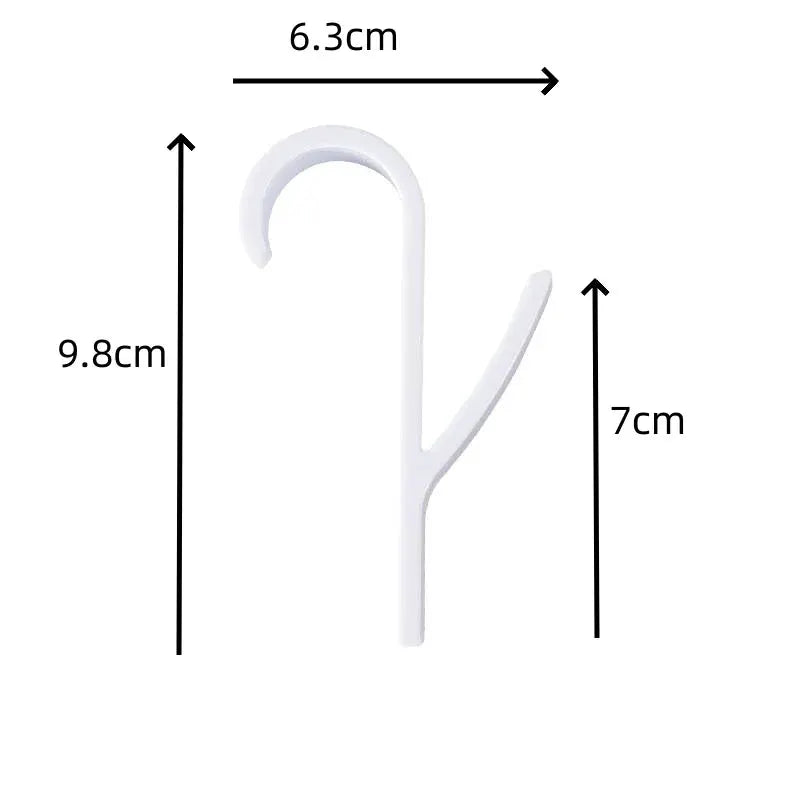 Bathroom towel hook, white metal with curved top and angled arm