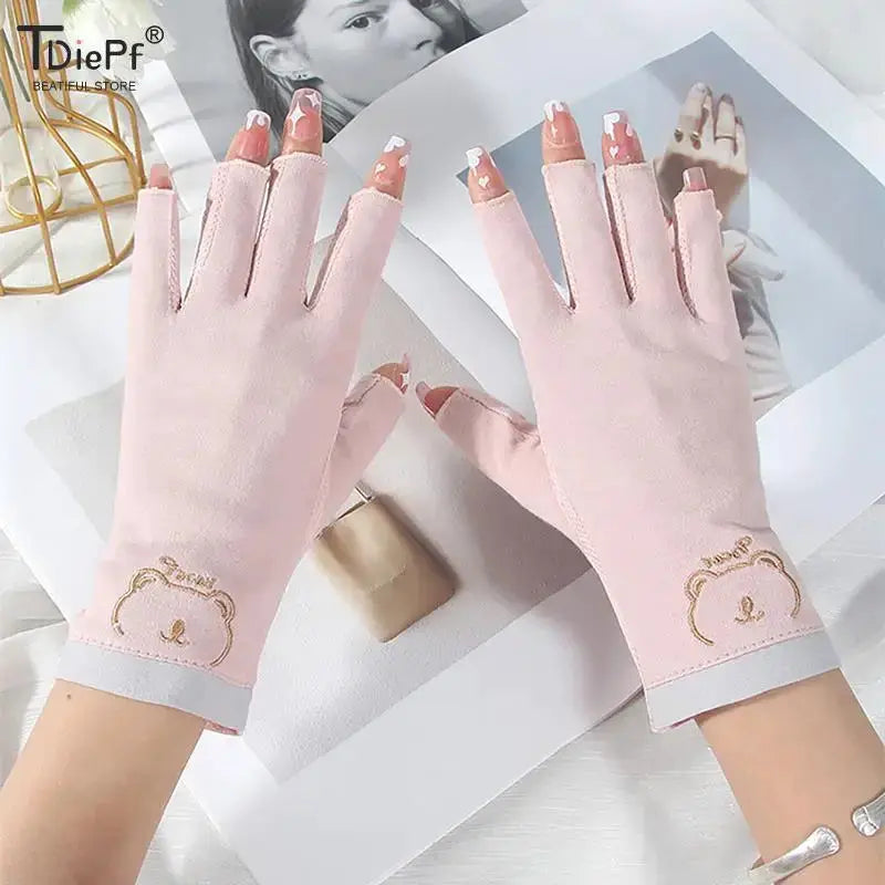 NailGuard Anti UV Fingerless Nail Gloves For Gel UV Protection During LED Nail Treatments