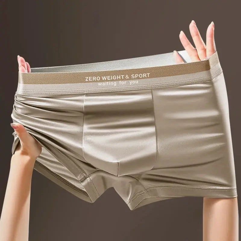 Men's boxer shorts in champagne ice-silk fabric, Simples Market breathable underwear