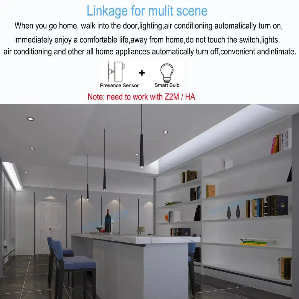 Smart Zigbee Presence Sensor by Simples Market, battery-powered mmWave + PIR, Zigbee2MQTT and Home Assistant compatible