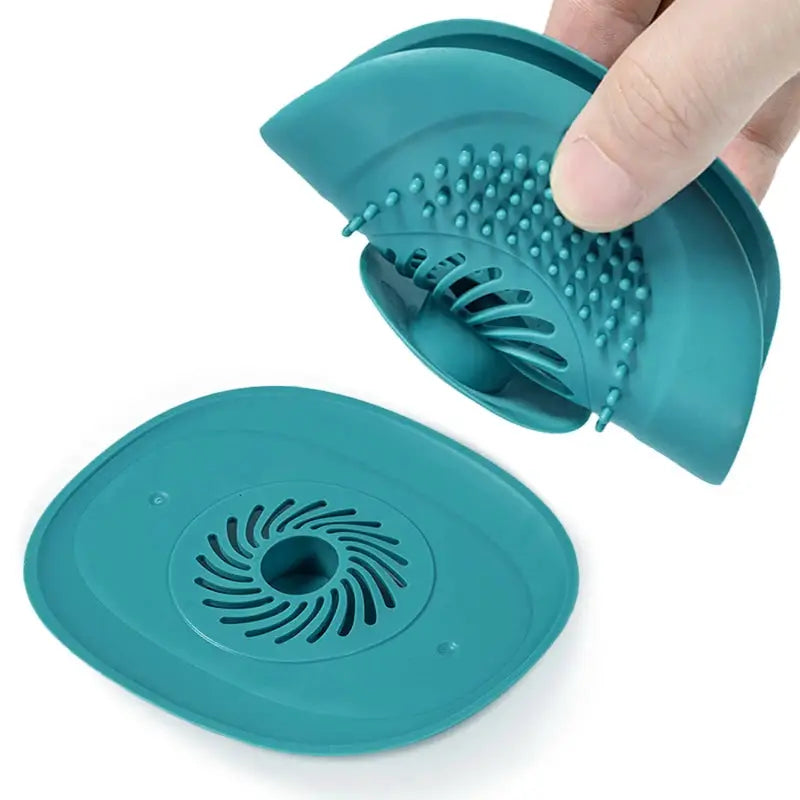 2-pack teal hair catcher drain stopper by Simples Market for shower drains and kitchen sink