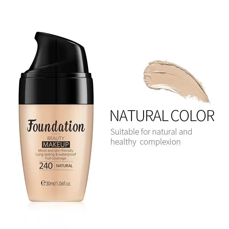 Laikou Liquid Foundation Multiple Shades Hydrating Natural Finish Creamy Full Coverage Makeup Base Longwear 30ml