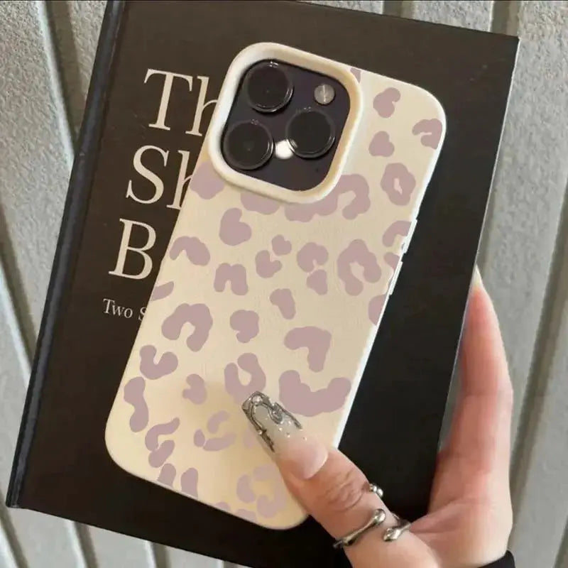 AuroraGuard Leopard Print Lichee Textured TPU Case For iPhone 11 To 16 Pro Max XR XS Lightweight Minimalist Protection