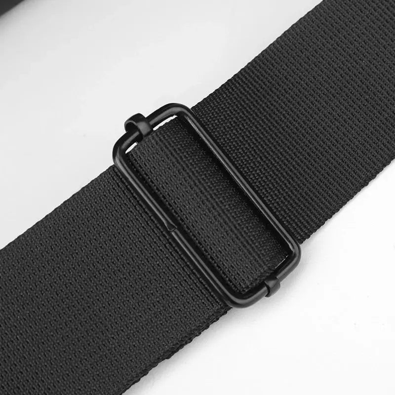 Black nylon messenger sling bag strap with adjustable metal buckle