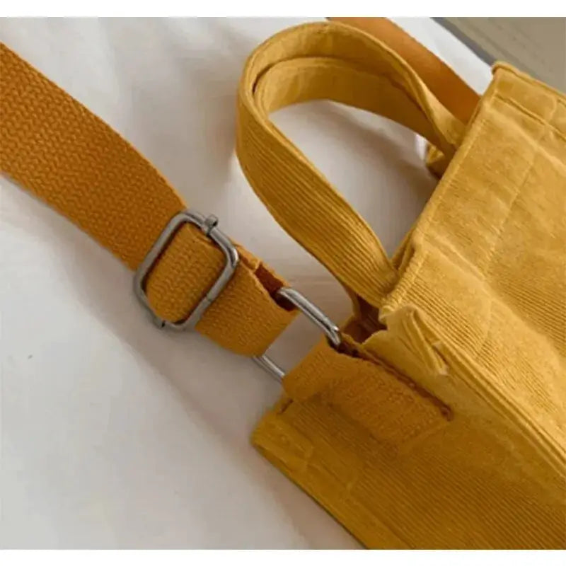 Rilibegan Corduroy Shoulder Bag for Women Vintage Style Large Capacity Trendy Square Design