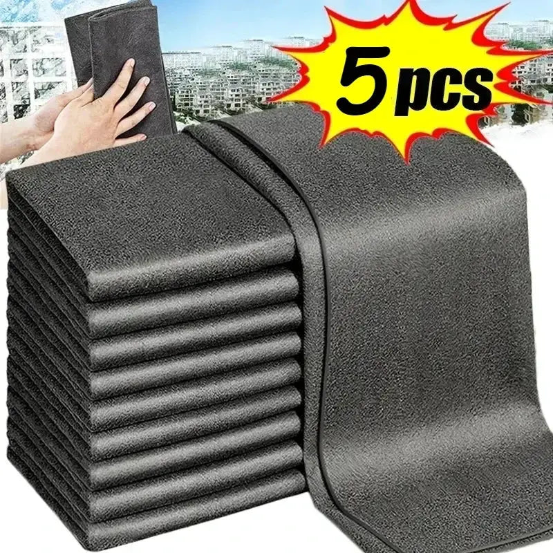 5 To 10 Pcs Magic Cleaning Cloths Microfiber Reusable Rags For Car Windows Mirrors And Household Kitchen Cleaning