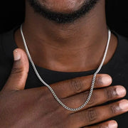 3mm Mens Cuban Link Chain Necklace Stainless Steel Jewelry Fashion for Men Trendy Gift Idea
