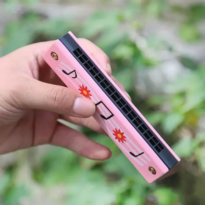 Children Wooden Harmonica Musical Instrument Toy for Early Education Teaching Aid and Puzzle for Kindergarten Beginners