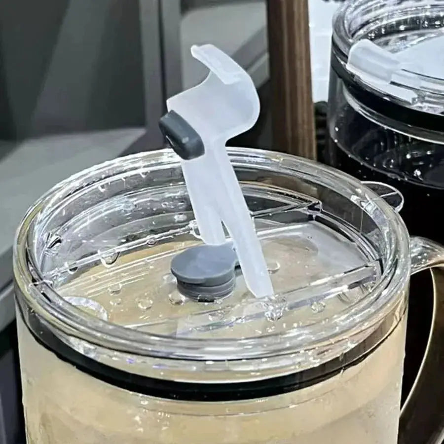 1000ML Glass Tumbler With Lid And Straw For Coffee And Cold Drinks