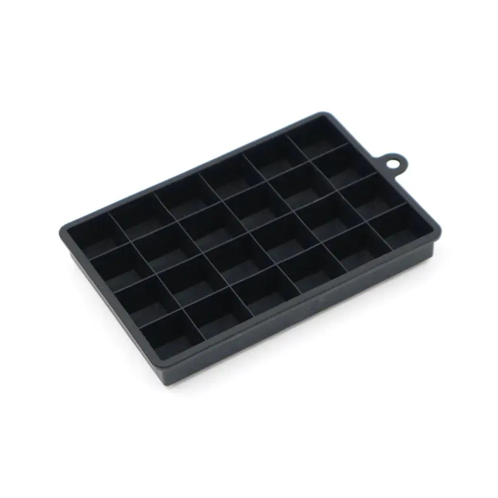 Silicone ice cube mold tray, black 24-grid square cavities, flexible kitchen ice mold