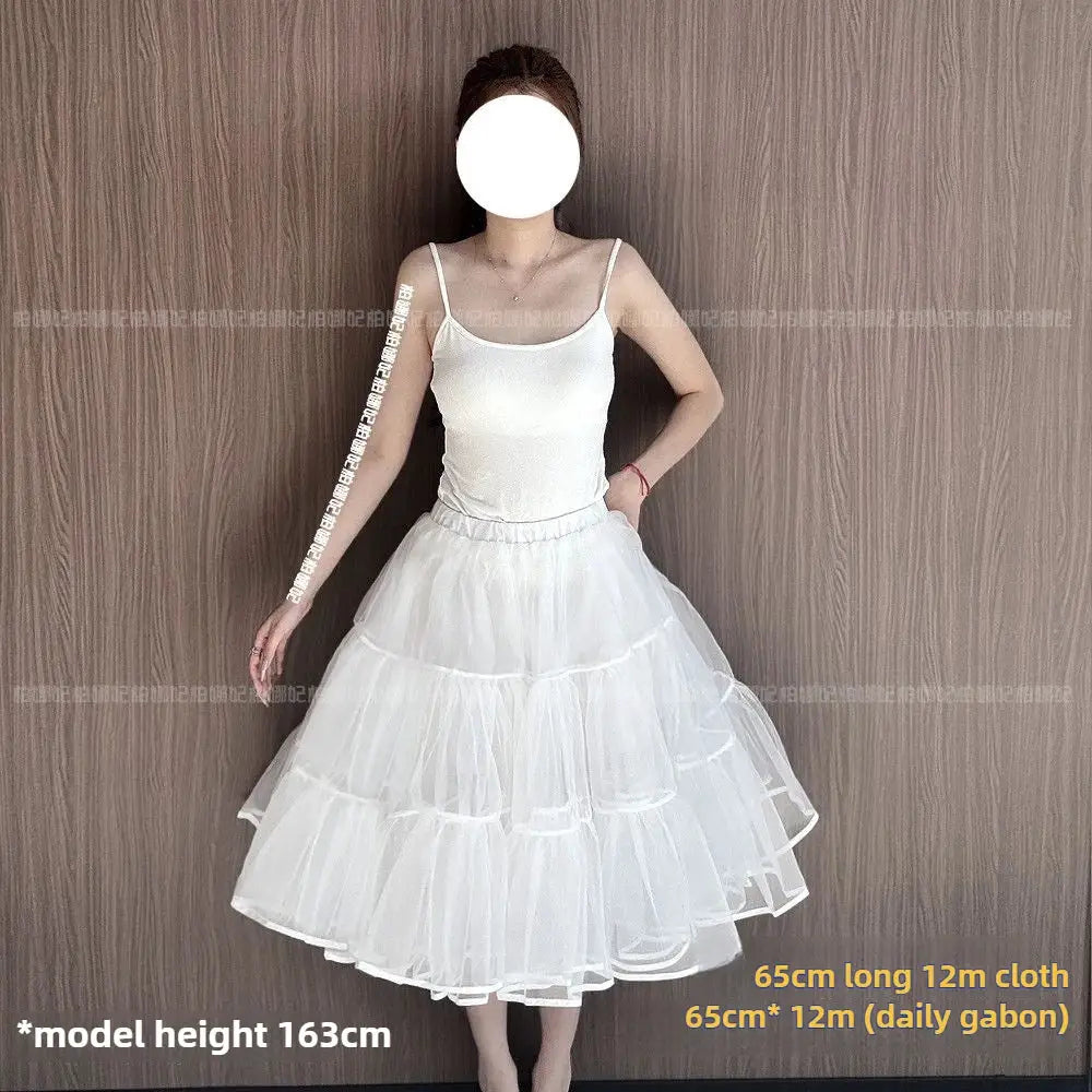 Lolita petticoat crinoline, white layered mesh underskirt with 35cm length from Simples Market