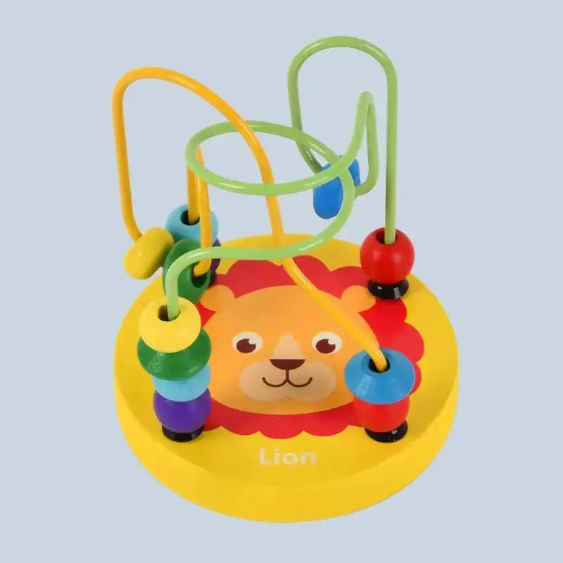 Colorful Wooden Roller Coaster Bead Maze Educational Circle Toy for Preschool Learning and Fine Motor Skills