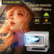 Magcubic Auto Focus Android 14 4K Projector HY350Max 900ANSI Outdoor