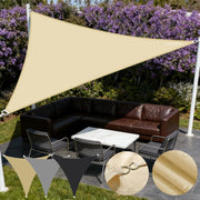 Triangle sun shade sail, beige, waterproof UV-blocking outdoor patio canopy from Simples Market