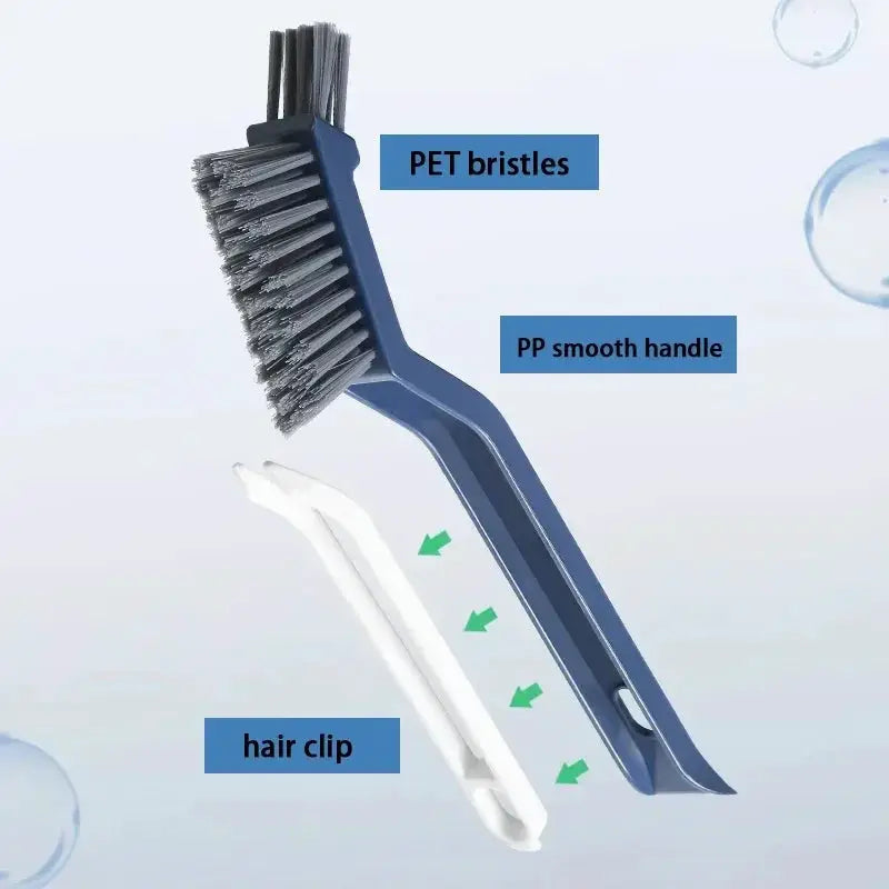 Effective Cleaning Brush for Corners and Gaps by Simples Market; 2-in-1 brush with PET bristles and PP handle